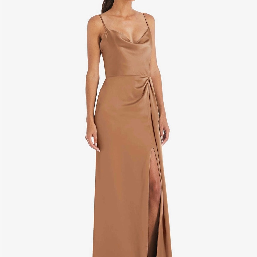 Dessy Collection Camel Maxi Dress